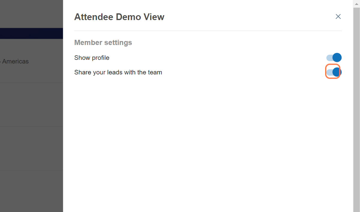 Turn 'Share your leads with the team' ON