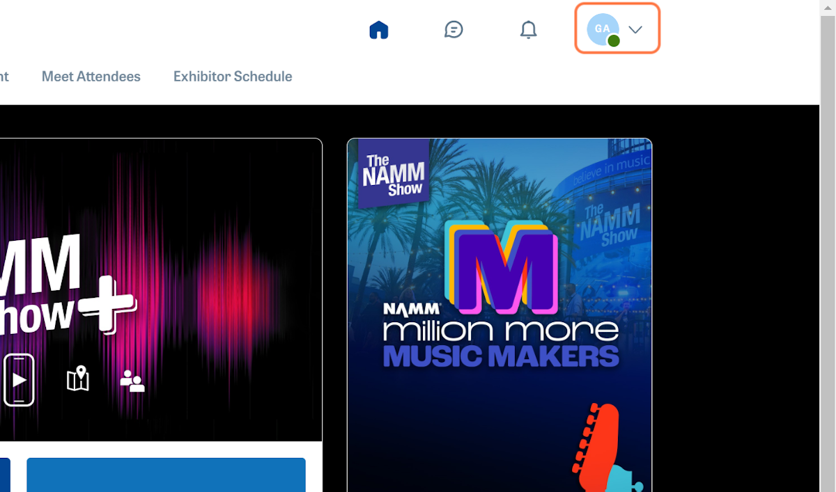 If accessing from the home page, click and expand the menu next to your profile picture.